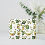 アボカドの水彩植物模様 シーズンポストカード (スタンド正面)