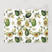 アボカドの水彩植物模様 シーズンポストカード (正面)