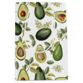 アボカドの水彩植物模様 ミディアムペーパーバッグ (正面)