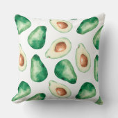 アボカドの水彩模様 クッション (正面)