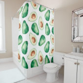 アボカドの水彩模様 シャワーカーテン (インサイチュ)