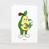 アボカドの美容師がかみそりを持って カード (裏面)