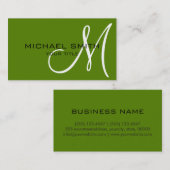 アボカドの色の背景（モノグラム） 名刺 (正面/裏面)