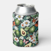 アボカドの花と蝶 缶クーラー (缶正面)