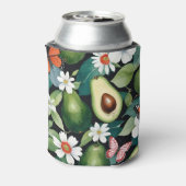 アボカドの花と蝶 缶クーラー (缶裏面)