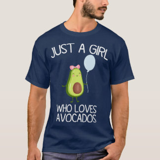 アボカドの贈り物が大好きおもしろいな女の子 Tシャツ