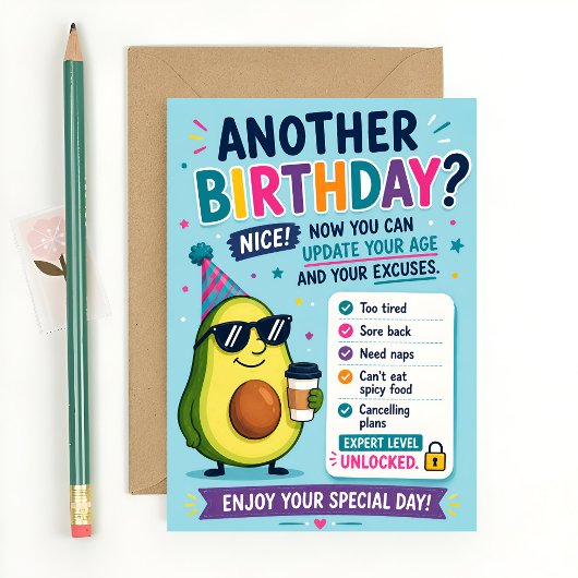アボカドの面白い誕生日 カード
