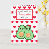 アボカドの食品パターンのかわいいハッピーアニバーサリーカード カード (黄色い花)