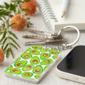 アボカドは水色をスライスする キーホルダー (正面右)