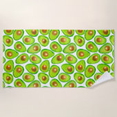 アボカドは水色をスライスする ビーチタオル (正面)