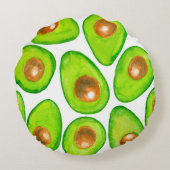 アボカドは水色をスライスする ラウンドクッション (裏面)
