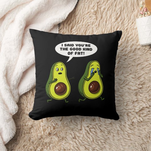 アボカドよい一種の脂肪質のおもしろいなビーガンの冗談 クッション (ブランケット)