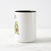 アボカドよい一種の脂肪質のおもしろいなビーガンの冗談 ツートーンマグカップ (中央)