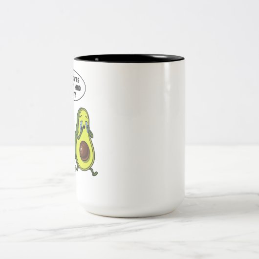 アボカドよい一種の脂肪質のおもしろいなビーガンの冗談 ツートーンマグカップ (中央)