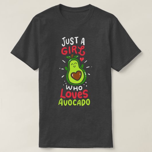 アボカドを愛する女の子1 Tシャツ (デザイン正面)