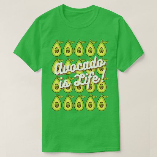 アボカドイズライフプリント Tシャツ (デザイン正面)
