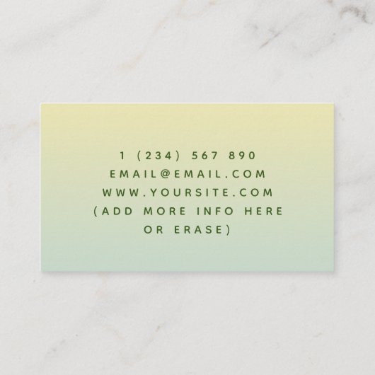 アボカドイラストレーション栄養士ディティシャングラデーション 名刺 (裏面)