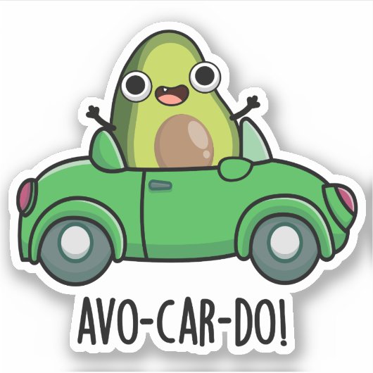 アボカドゥー 笑えるアボカドのパロディデザイン シール (正面)