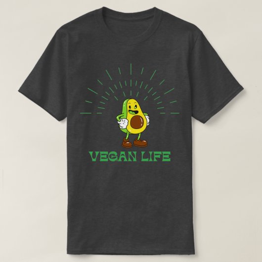 アボカドカッコいいビーガンライフ Tシャツ (デザイン正面)