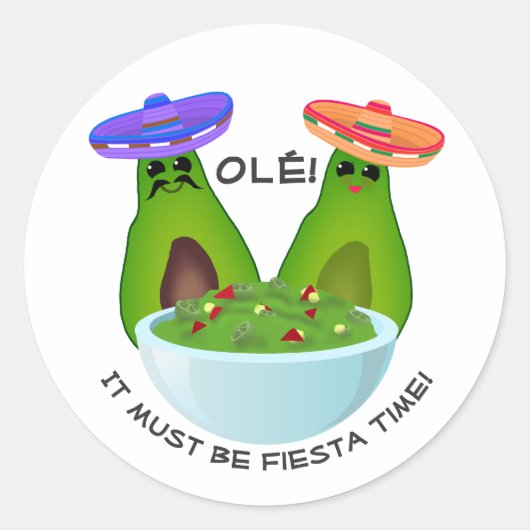 アボカドカップルとグアカモール ラウンドシール (正面)