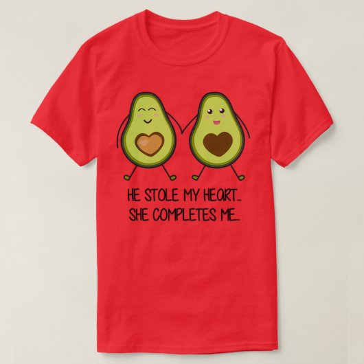 アボカドカップルのロマンスミーム Tシャツ (デザイン正面)