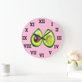 アボカドキッチン野菜健康水色食品 ラージ壁時計 (ホーム)