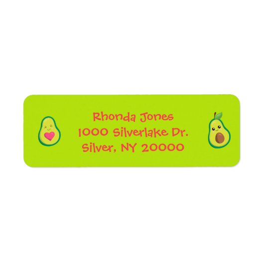 アボカドキュードルピンクとグリーン ラベル (正面)