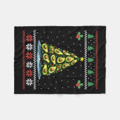 アボカドクリスマスツリー醜いクリスマスセータークリスマス フリースブランケット (正面(横))