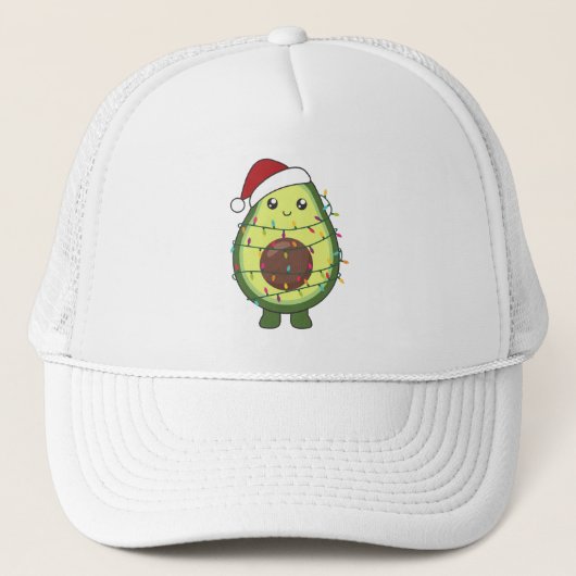 アボカドクリスマスライトアボカドおもしろいス キャップ (正面)