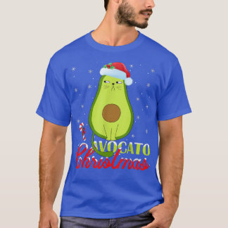 アボカドクリスマスライトサンタ・アボカド猫キリスト Tシャツ