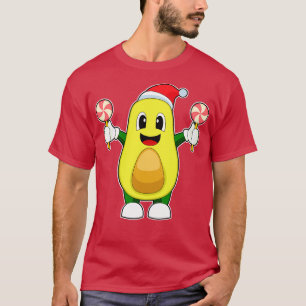 アボカドクリスマス棒つきキャンデー Tシャツ