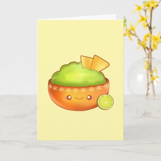 アボカドグアカモールとトルティーヤチップ カード (黄色い花)