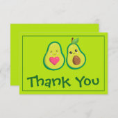 アボカドグリーンの感謝メッセージ サンキューカード (正面/裏面)