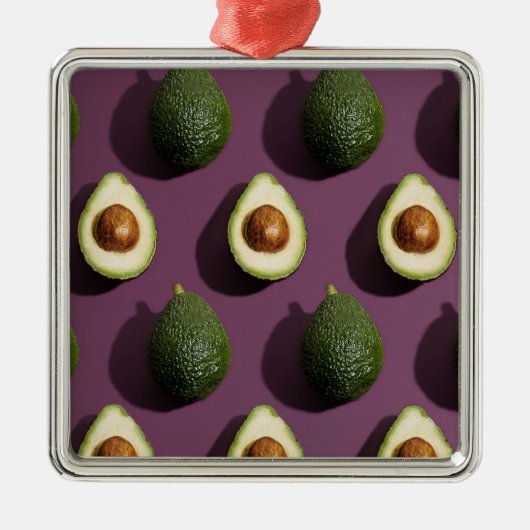 アボカドグリーンパープル メタルオーナメント (正面)