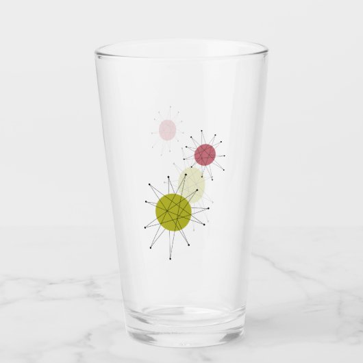 アボカドグリーンピンクフランシスカンスターバストミッドセンチュリー タンブラーグラス (正面)