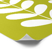 アボカドグリーンプラントレトロミッドセンチュリーウォールアート ポスター (角)