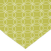 アボカドグリーンミッドセンチュリーのホワイトサークル ショートテーブルランナー (コーナー)