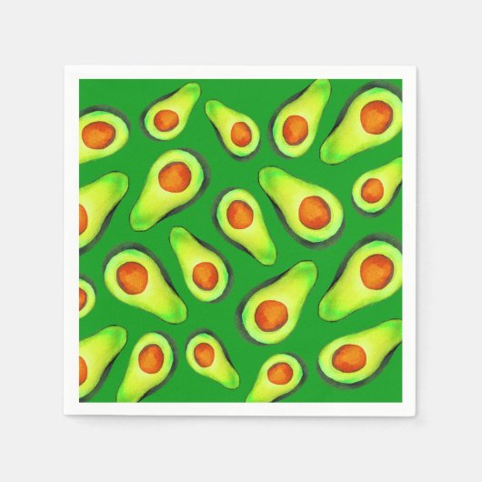 アボカドグリーン健康フルーツグルメ スタンダードカクテルナプキン (正面)