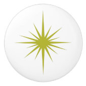 アボカドグリーン原子スターバストミッドセンチュリー時代 セラミックノブ (正面)