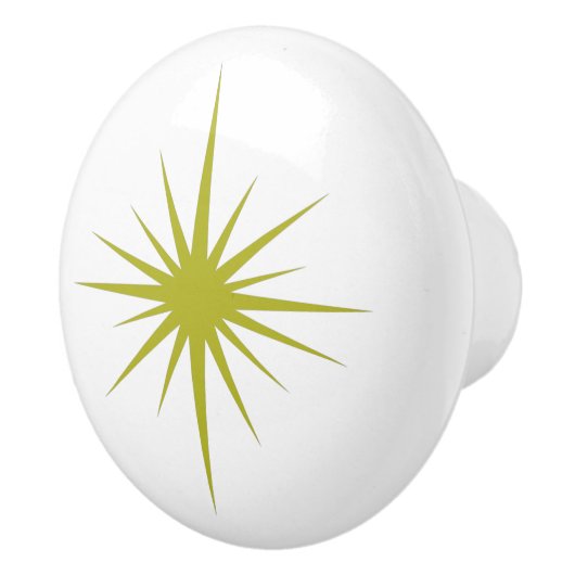 アボカドグリーン原子スターバストミッドセンチュリー時代 セラミックノブ (右)