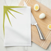 アボカドグリーン原子星ミッドセンチュリーハンドタオル キッチンタオル (四つ折り)