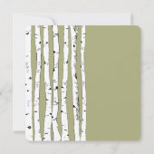 アボカドグリーン樺の木ツリー結婚式招待状 招待状 (裏面)