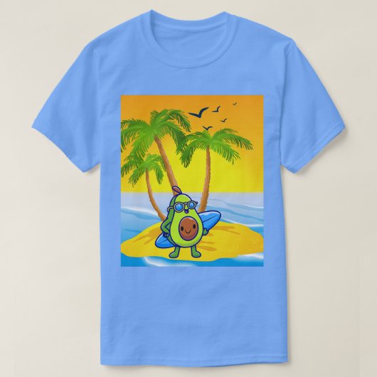 アボカドサーフ Tシャツ (デザイン正面)