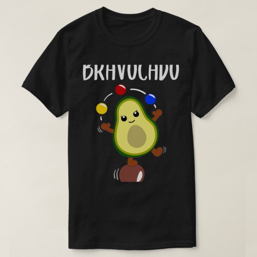 アボカドジャグリングおもしろい野菜フルーツかわいいアボカド Tシャツ (デザイン正面)