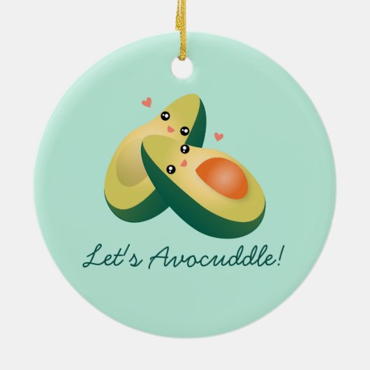アボカドスプンユーモアおもしろいのクリスマスを避けよう セラミックオーナメント (裏面)