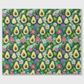 アボカドスミツバチと花 ラッピングペーパー (フラット)