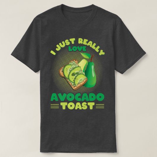 アボカドス食べヘルシーなアボカドが大好き Tシャツ (デザイン正面)