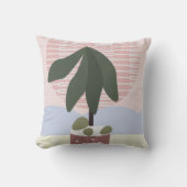 アボカドツリー赤面ミュート幾何学ピンクグリーン クッション (正面)