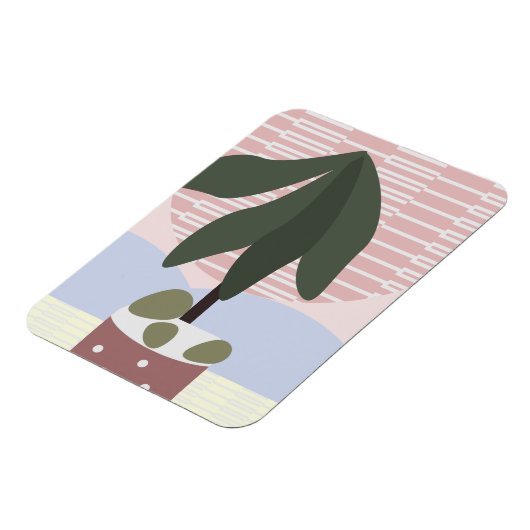 アボカドツリー赤面ミュート幾何学ピンク マグネット (左側)