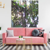 アボカドツリー – 濃い緑のトリム キャンバスプリント (インサイチュ (リビング))